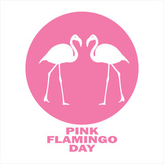 Pink Flamingo Day. June 23. Holiday concept. Template for background, banner, card, poster with text inscription. Vector illustration