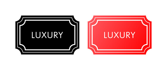 Luxury. Different styles, color, luxury badge. Vector icons.