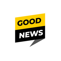 GOOD NEWS speech bubble sign with black and yellow color. Banner for business, advertising and marketing. vector illustrator.