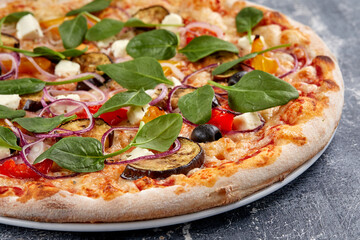 italian pizza on the plate