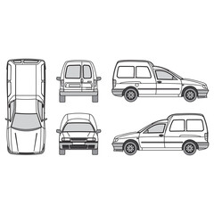 outline of van, minibus part 239