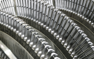 Turbine vanes being reworked in shop © Cavan