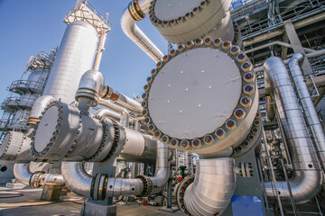 Refinery components inside a refinery