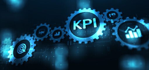 KPI - Key performance indicator. Business and industrial analysis. Internet and technology concept on virtual screen.