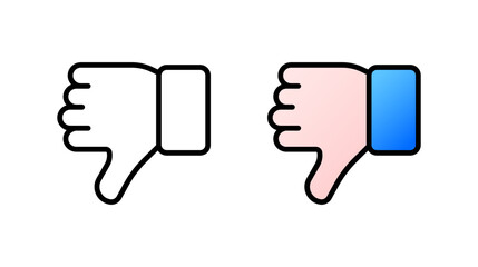 Dislike. Different styles, colorful, dislikes icon. Vector icons.