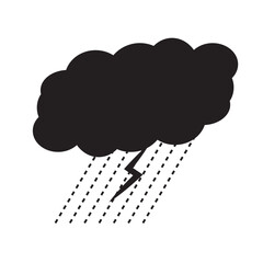  cloudy rain icon silhouette design template vector