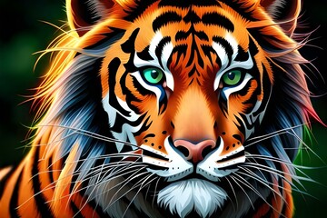tiger head vector by AI generating