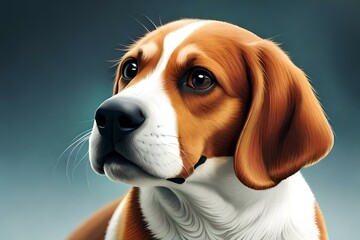 beagle dog portrait by AI generating