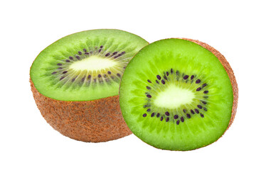 Fototapeta na wymiar Slice of fresh kiwi fruit isolated on transparent png