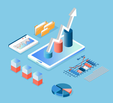 Business analysis technology concept. isometric vector illustration.
