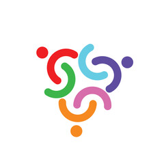 3 People togetherness and community concept logo abstract vector illustration eps