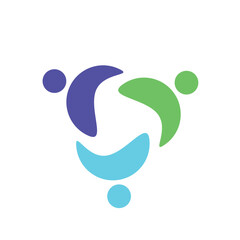 3 People togetherness and community concept logo abstract vector illustration eps