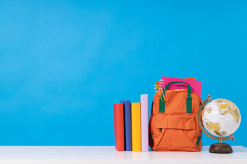 Concept of school and education and different accessories for school