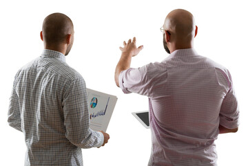 Team of serious businesspeople working on office