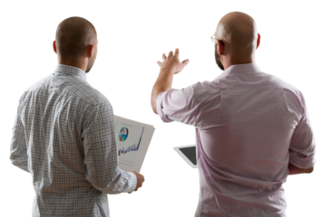 Team of serious businesspeople working on office