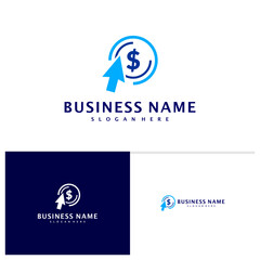 Touch Money logo Design Concept Vector. Online Coin logo Template