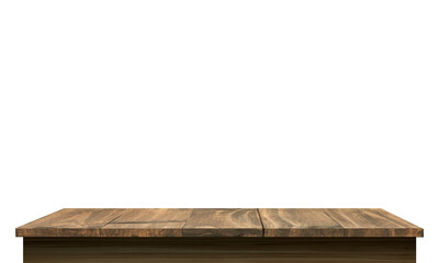 wooden table mockup, isolated