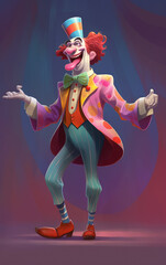 clown with wig