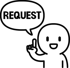 リクエストする人物のデフォルメイラスト