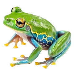 Splendid leaf colourful frog isolated. Generative ai art