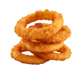 Fried onion rings isolated - Generative AI