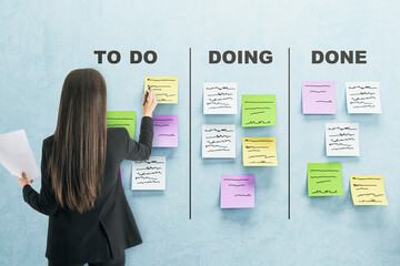 Time management concept with businesswoman