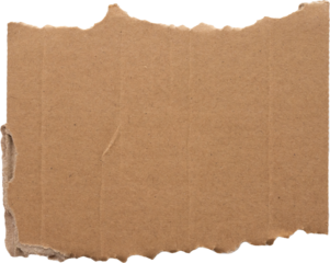 Brown Cardboard paper piece isolated on white background