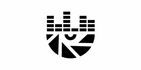 Sound Camera Logo Design Icon Symbol Vector EPS 10.