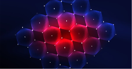 Abstract background neon hexagon vector illustration