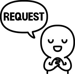 両手を組んでリクエストする人物