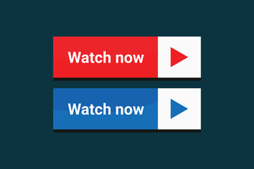 Watch now vector button in flat style.