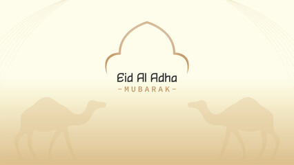 Fototapeta premium Minimalist and cool template design for banners and wallpapers for Eid al-Adha celebrations for Muslims around the world