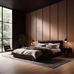 Black and Brown Bed Room Design
