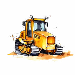 Drawing Tractor Cartoon Illustration