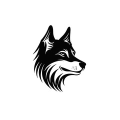 Dog vector logo design, simple, transparent background, icon