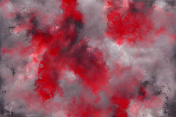 Abstract background, red and white smoke.  Abstract color smog clouds. Created with Generative AI technology. 