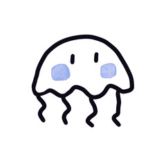 In the sea there are fish, whales, dolphins, jellyfish, crabs and sea stars.