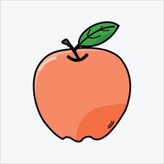 Apple filled line art vector image