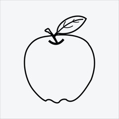 Apple line art vector image