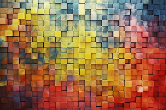 abstract 3d background with colourful cubes © sam