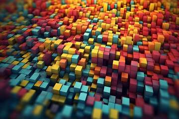 colourful abstract 3d background with cubes