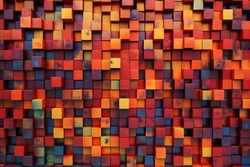 warm abstract 3d background with cubes