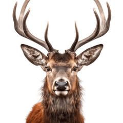 Isolated Deer Face Shot, Transparent Background. Generative AI