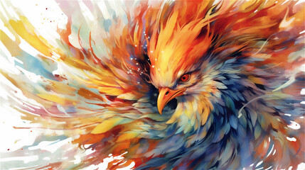 Generative AI, Resplendent Plumage: A Close-Up Glimpse of the Phoenix's Exquisite Feathers