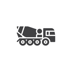 Fototapeta premium Concrete mixer truck vector icon