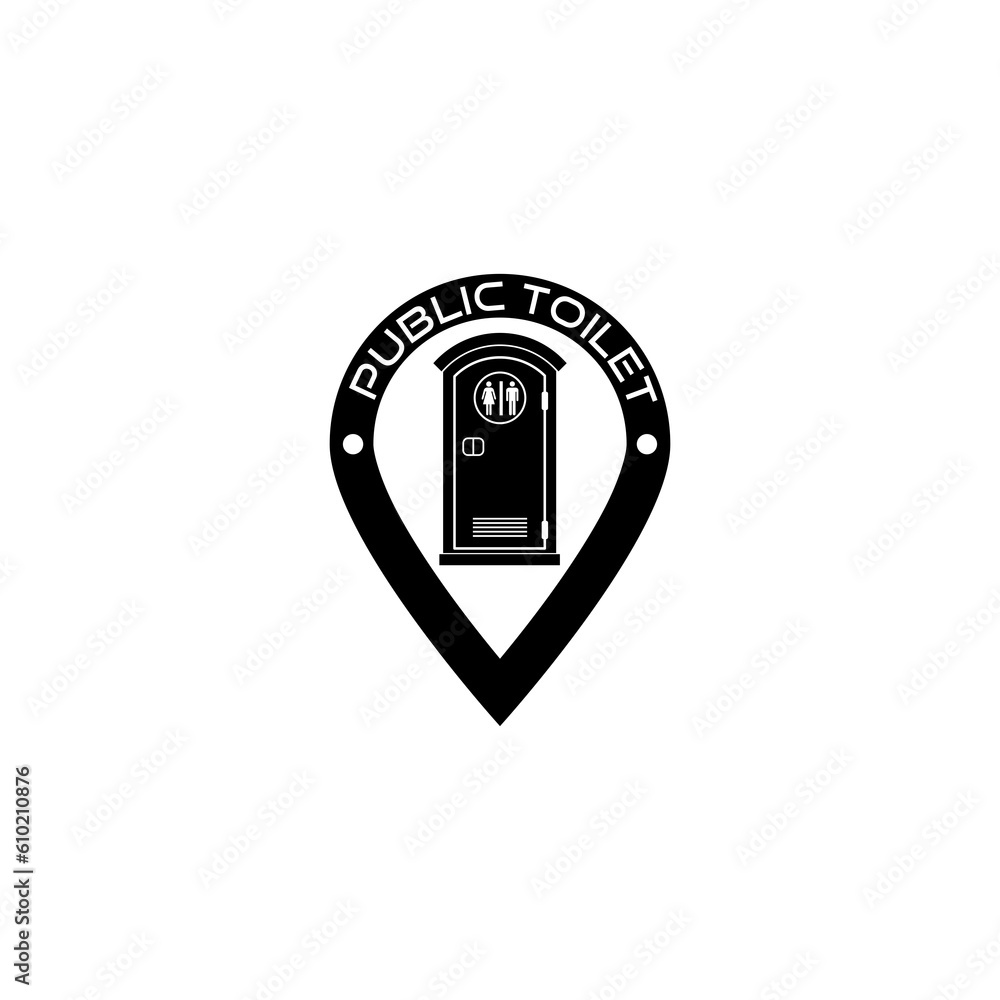 Poster wc symbol icon isolated on transparent background