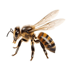 Isolated Honey Bee Walking, Transparent Background. Generative AI