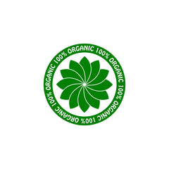 100 percent organic icon isolated on transparent background