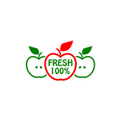  Fresh apple icon isolated on transparent background
