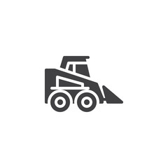 Skid loader vector icon